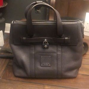 Henri Bendel Charcoal All Leather Jet Setter Like New